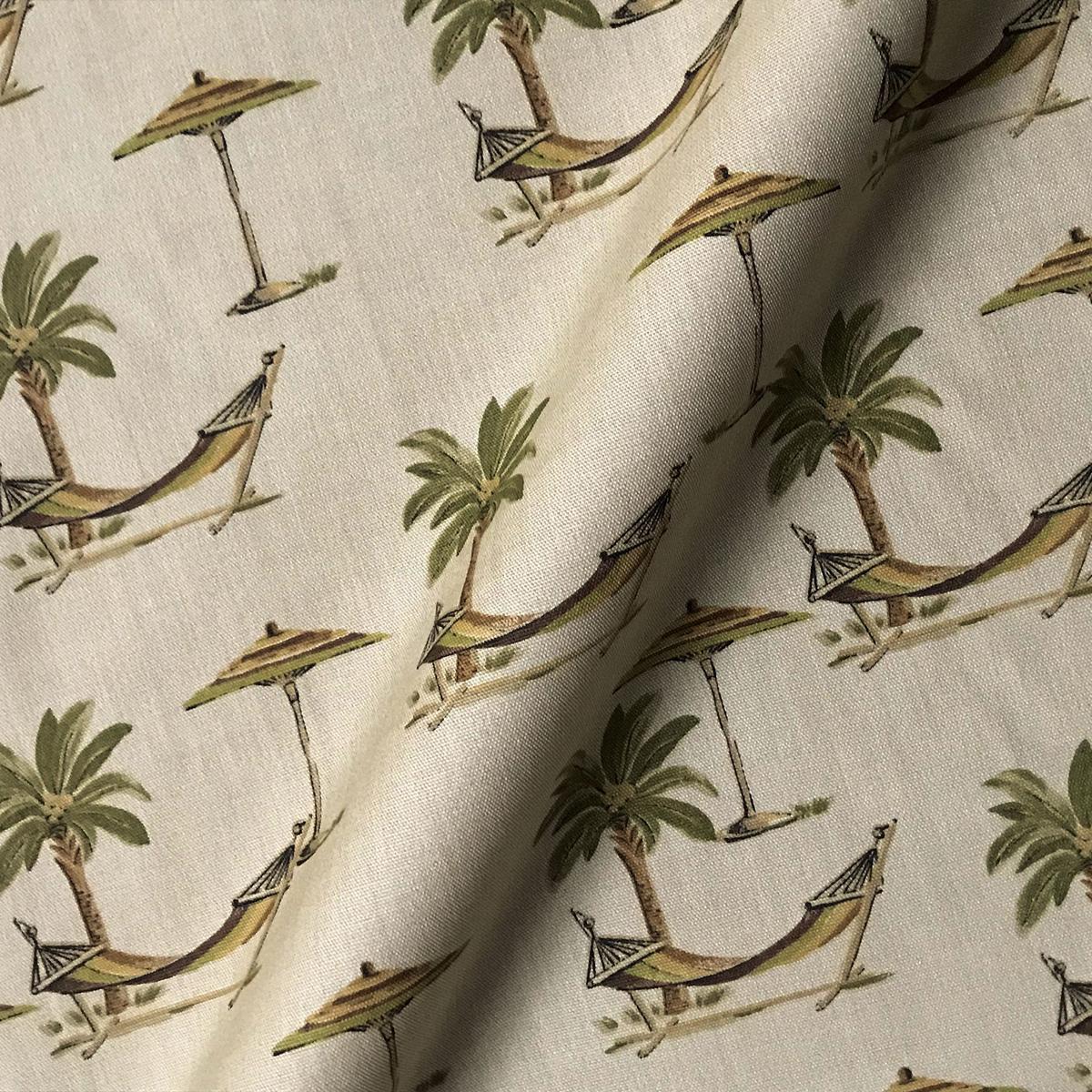 Neutral Beach Botanical Cotton Upholstery Fabric 54"