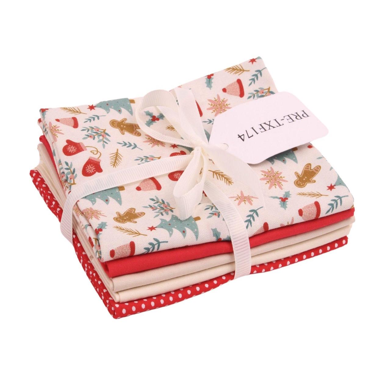 Christmas Motif 5 Piece Cotton Fat Quarter Bundle