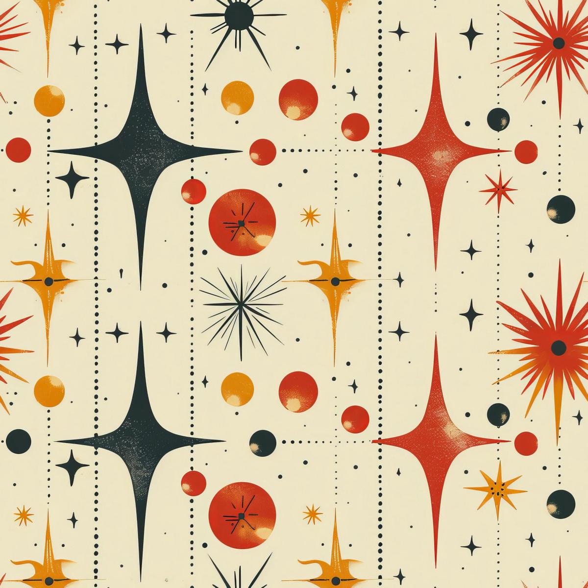 Retro Starburst Pattern 4 Quilting Cotton Fabric