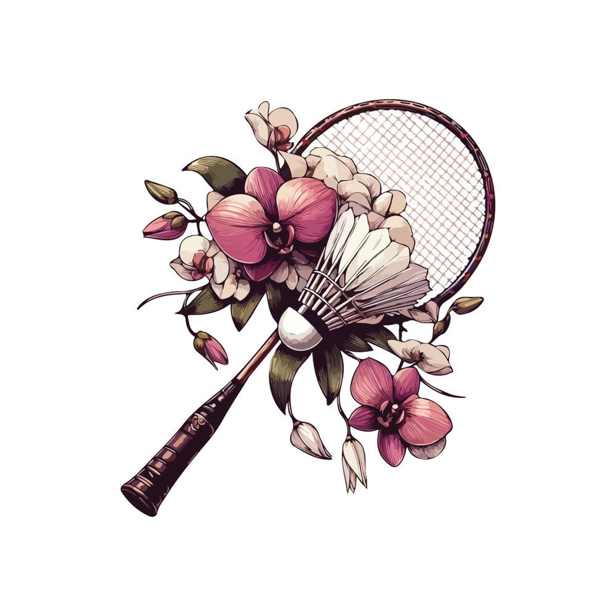 Watercolor-Badminton Fabric Panel 4