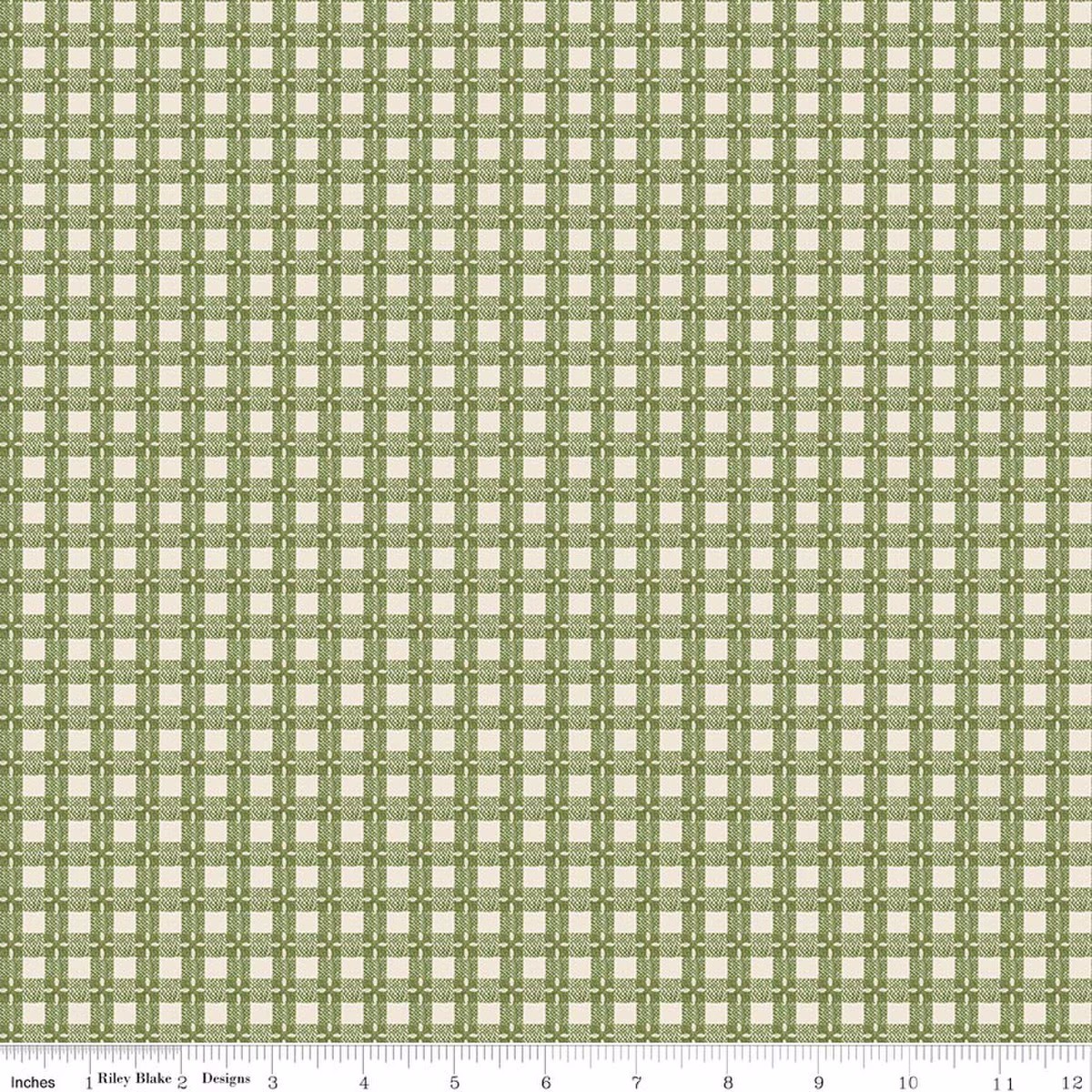 Baked with Love Olive Tablecloth Plaid Cotton Fabric