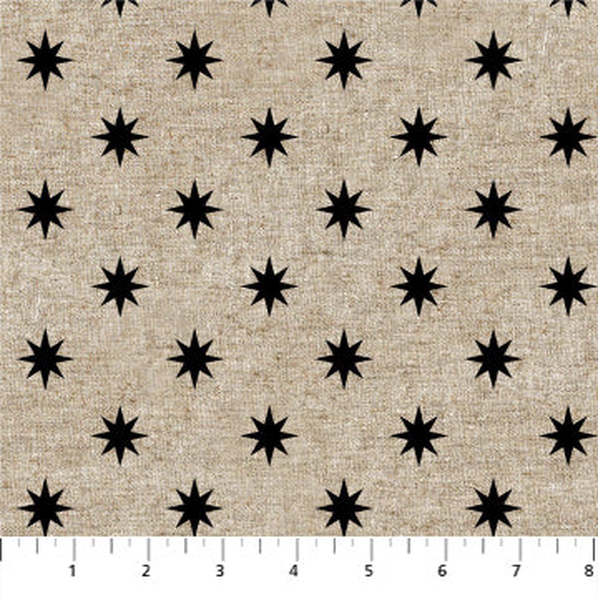 Fabric STARS BLACK from Terra Collection, by Ghazal Razavi for FIGO Fabrics CL90448-98