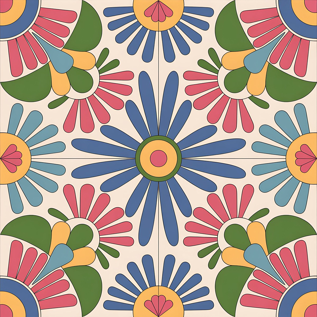 Mexican Talavera Pattern 6 Quilting Cotton Fabric