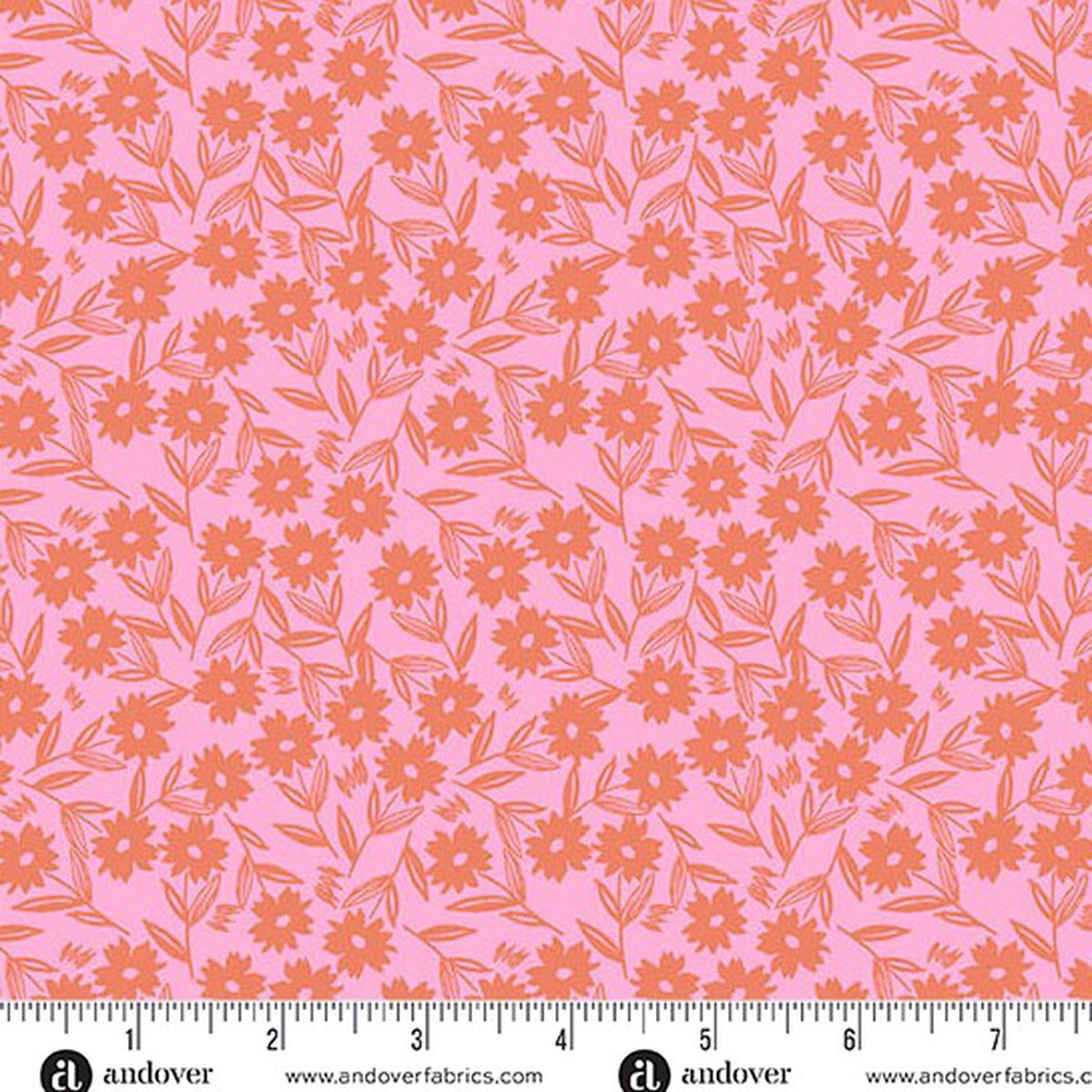 andover- Pink Sunshine Blooms 1569EO Petals and Stitches by Stephanie Organes