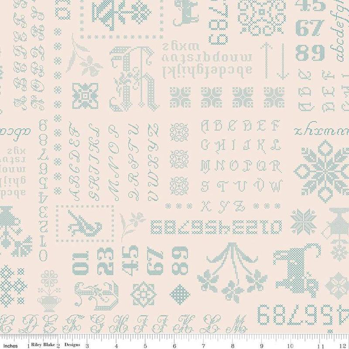 Fabric Riley Blake Blue Sampler Piece 038 Plenty by the Quarter Yard C15872-BLUE
