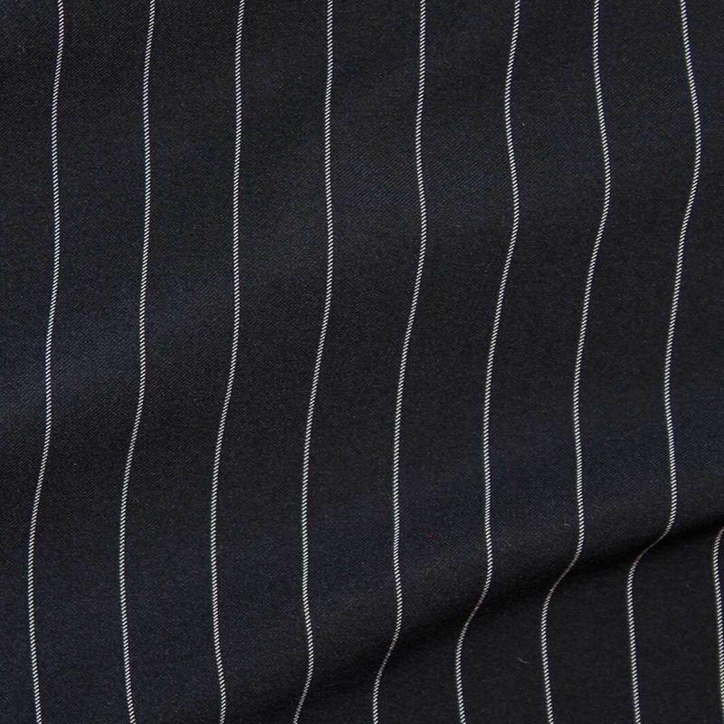 Fredo Stretch Stripe Suiting Navy / Ecru