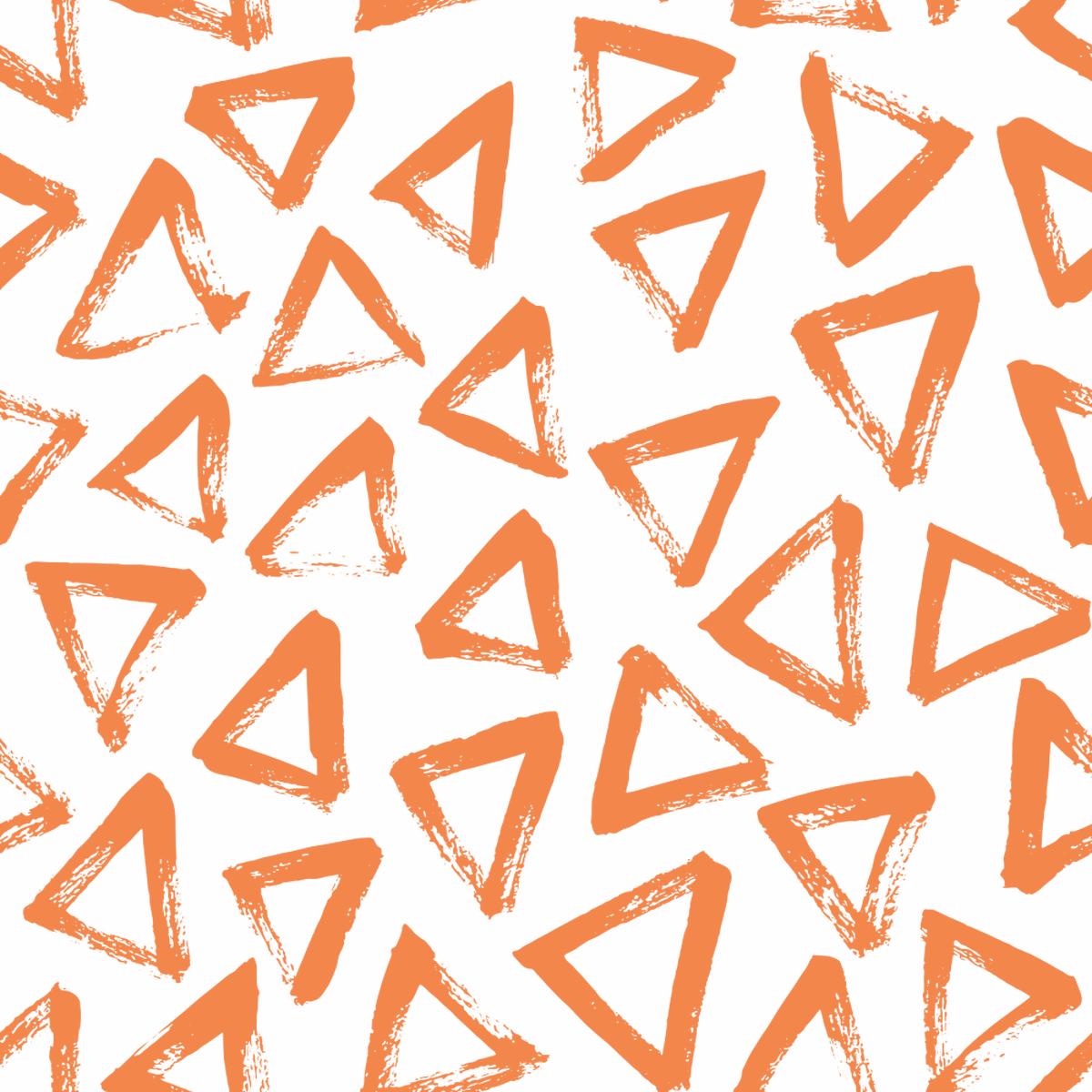 Hand Drawn Triangles Fabric - Soft Orange