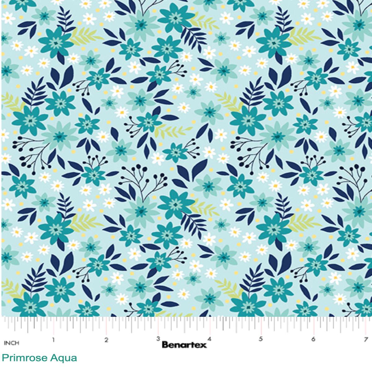 Among the Wildflowers-Primrose Aqua