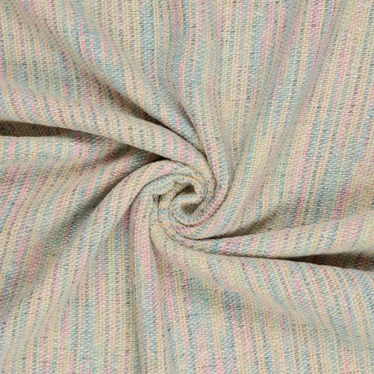 Wool Boucl in Pastel Stripe - Per Metre