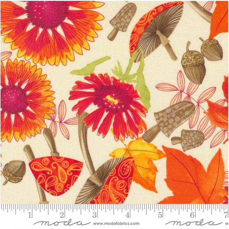Forest Frolic ~ Cotton/Linen ~ Cream 48740 12L One Yard