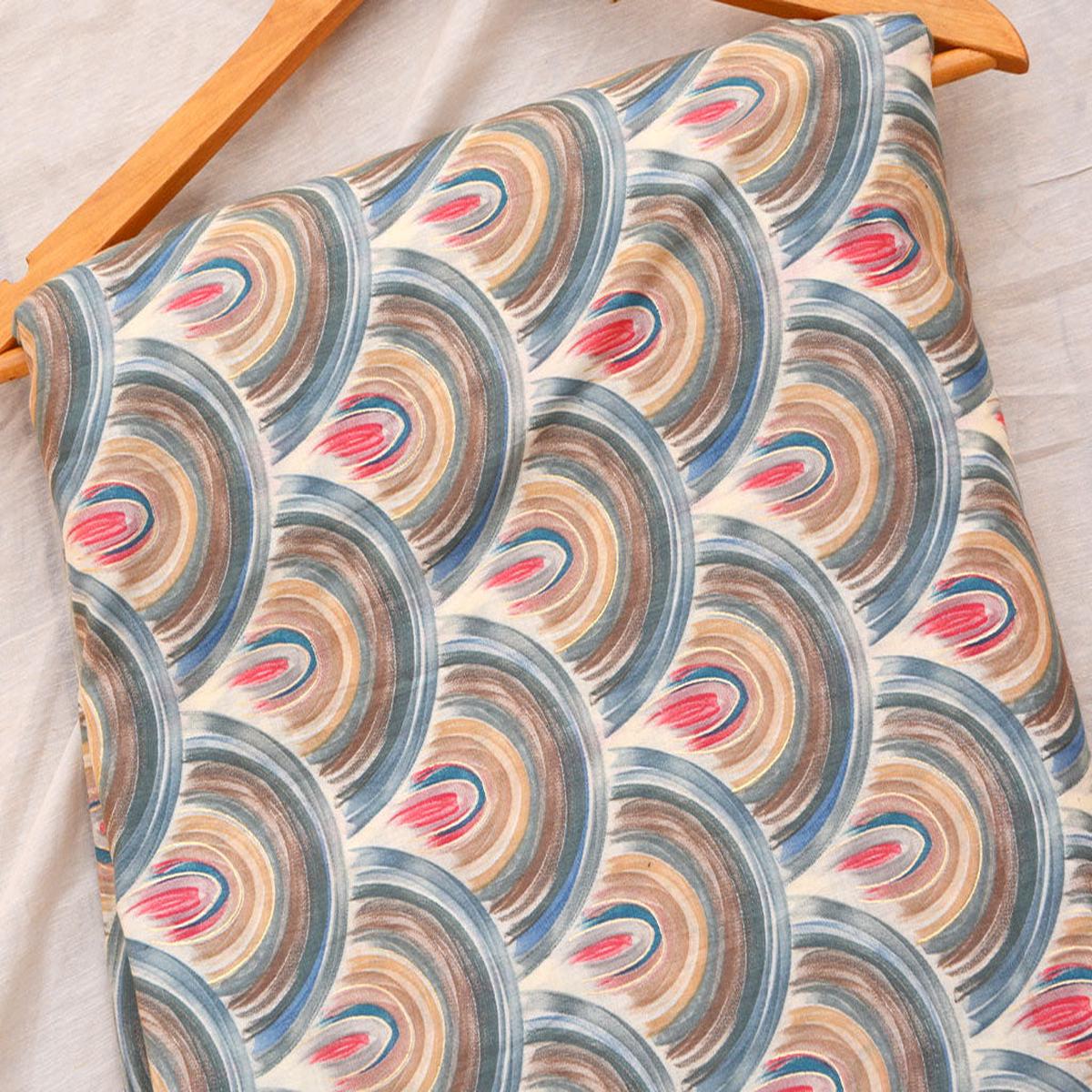 Multicolor Abstract Pure Mul Mul Cotton Fabrics