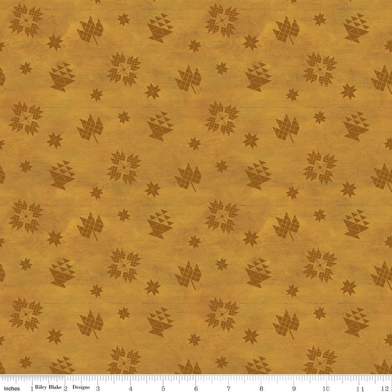 Covered Bridges in Fall ~ Fall Block Toss ~ C16213-GOLD ~ One Yard