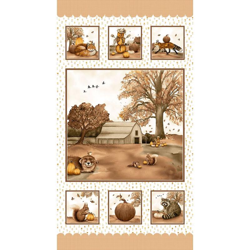 Hello Pumpkin ~ Fall Scene Panel ~ 1894P-33 Multi