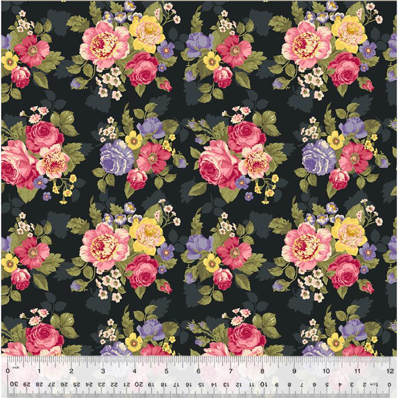 Jolene ~ Romantic Bouquets 53877 1 Black ~ One Yard