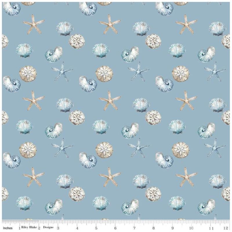 Blue Escape Coastal ~ Shell Toss ~ C14513 Blue