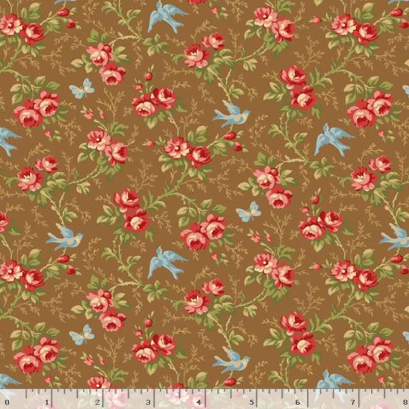 Golden Era by Paula Barnes ~ Blue Bird R220639 BROWN ~ One Yard
