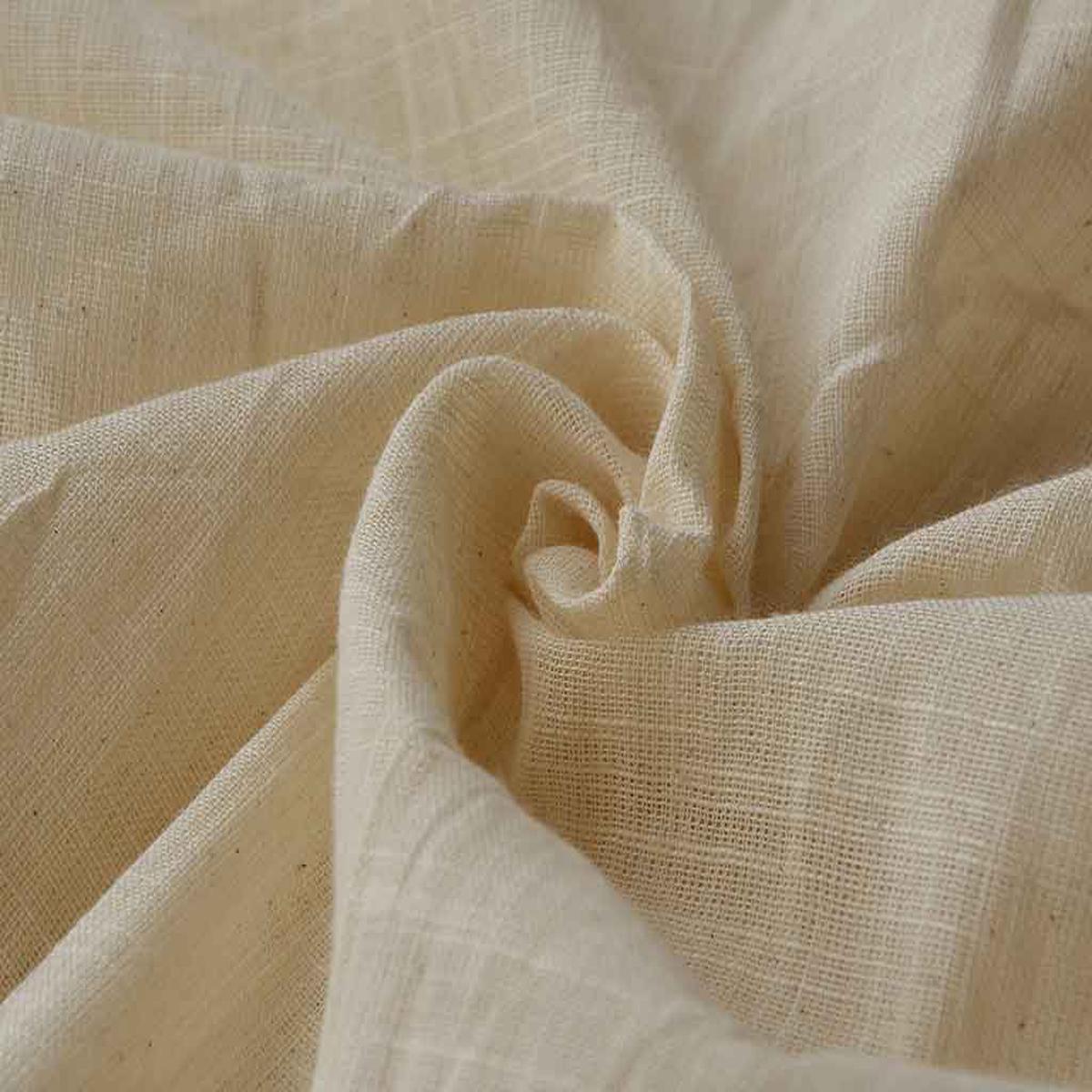 Cream Plain Greige 30s Cotton Slub Fabric (Wholesale)