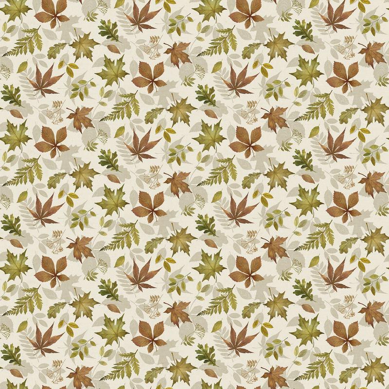 Natural Elements ~ Tossed Leaves ~ 27857-11 Cream Multi