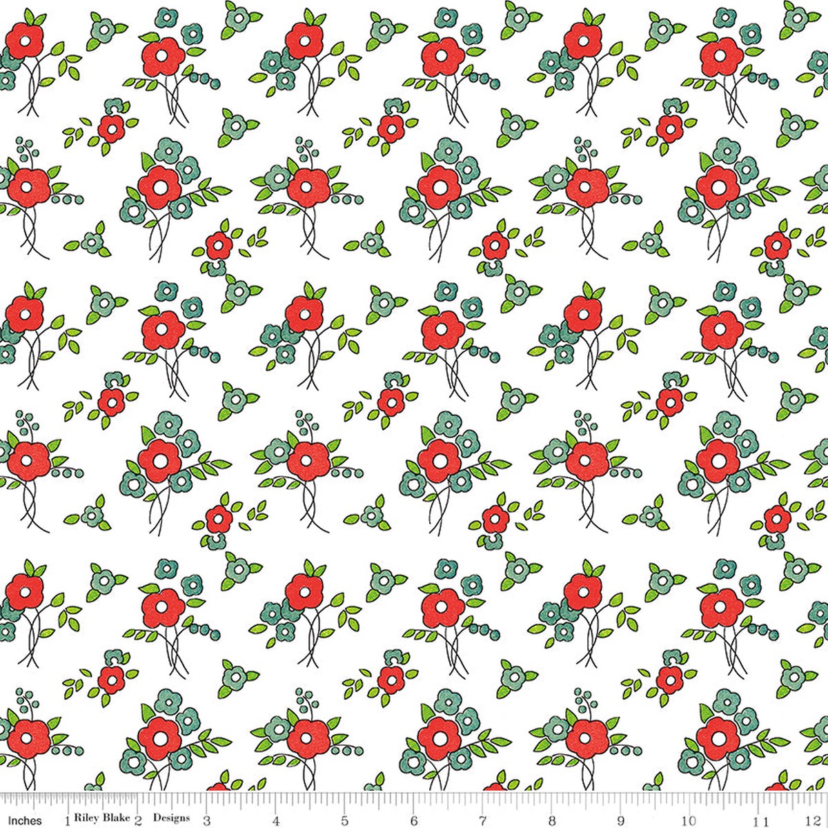 Take Heart ~ Floral ~ C15386-WHITE ~ One Yard