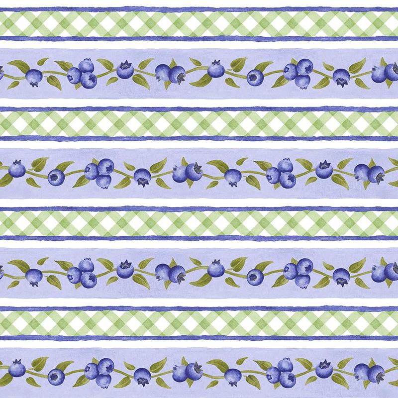 Berrylicious ~ Border Stripe ~ 1583-76 Blue/Green One Yard