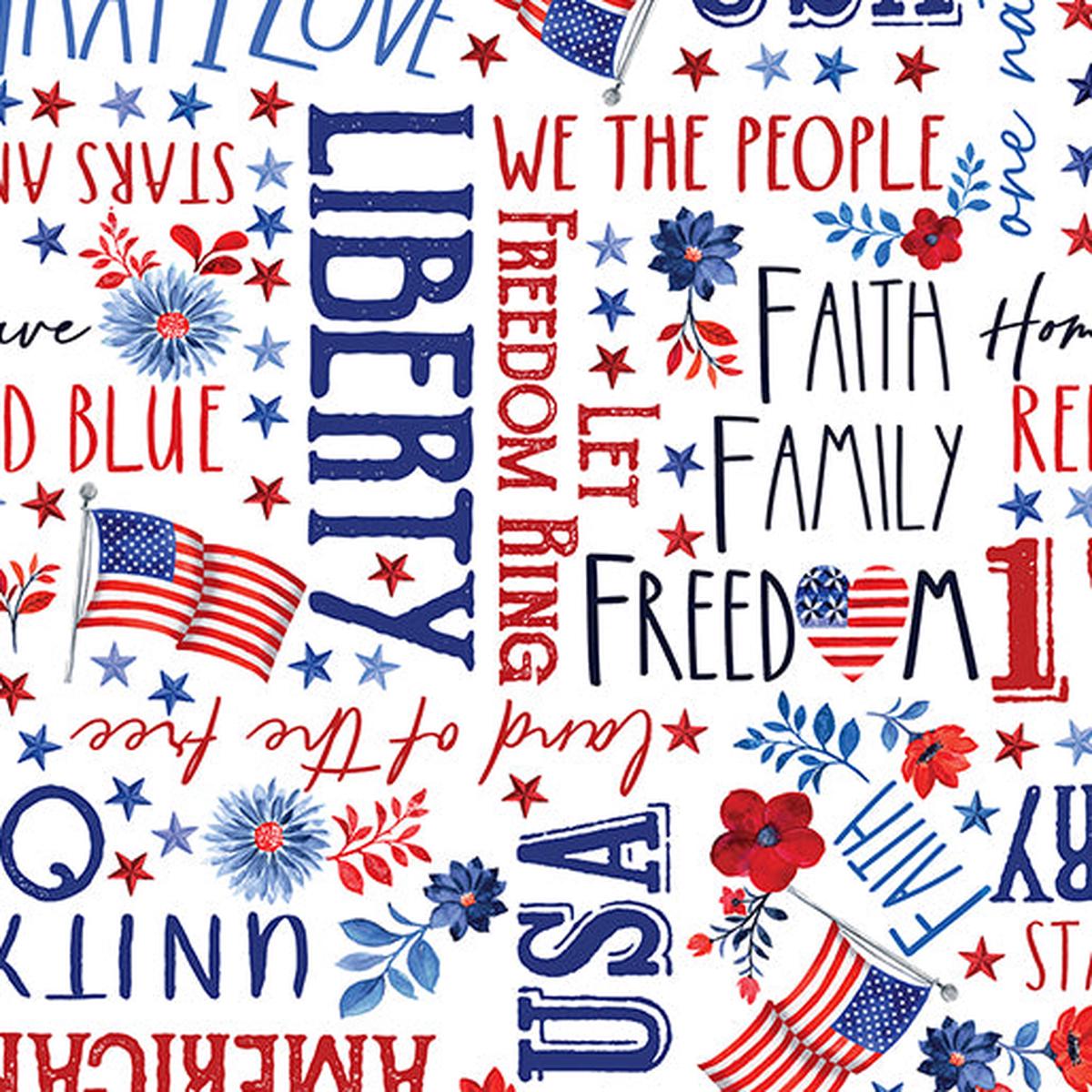 Faith, Family, Freedom ~ 30" remnant ~ Words of Glory White ~ 14829-09