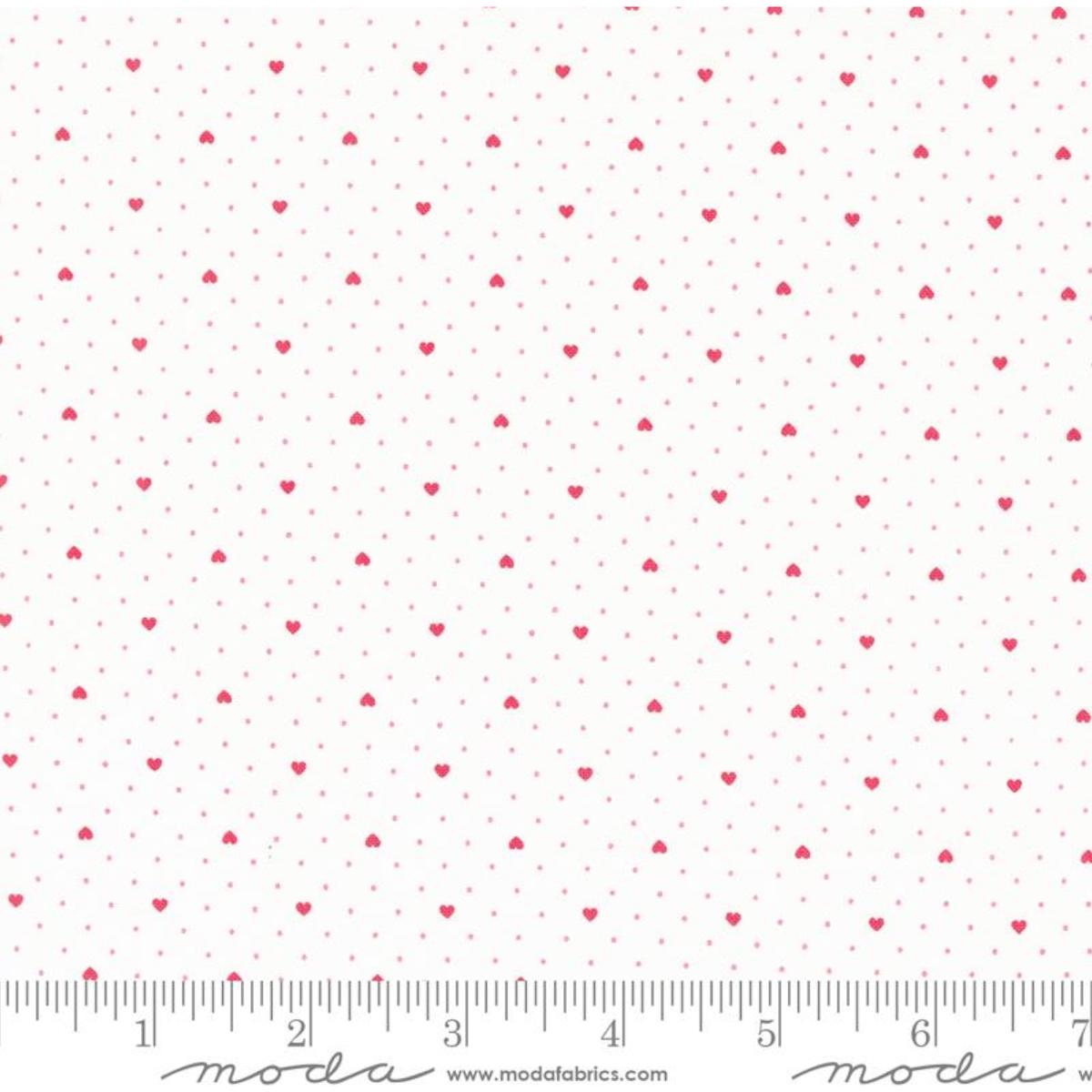 Lighthearted ~ Heart Dot 40" x WOF remnant 55298 11 Cream Red
