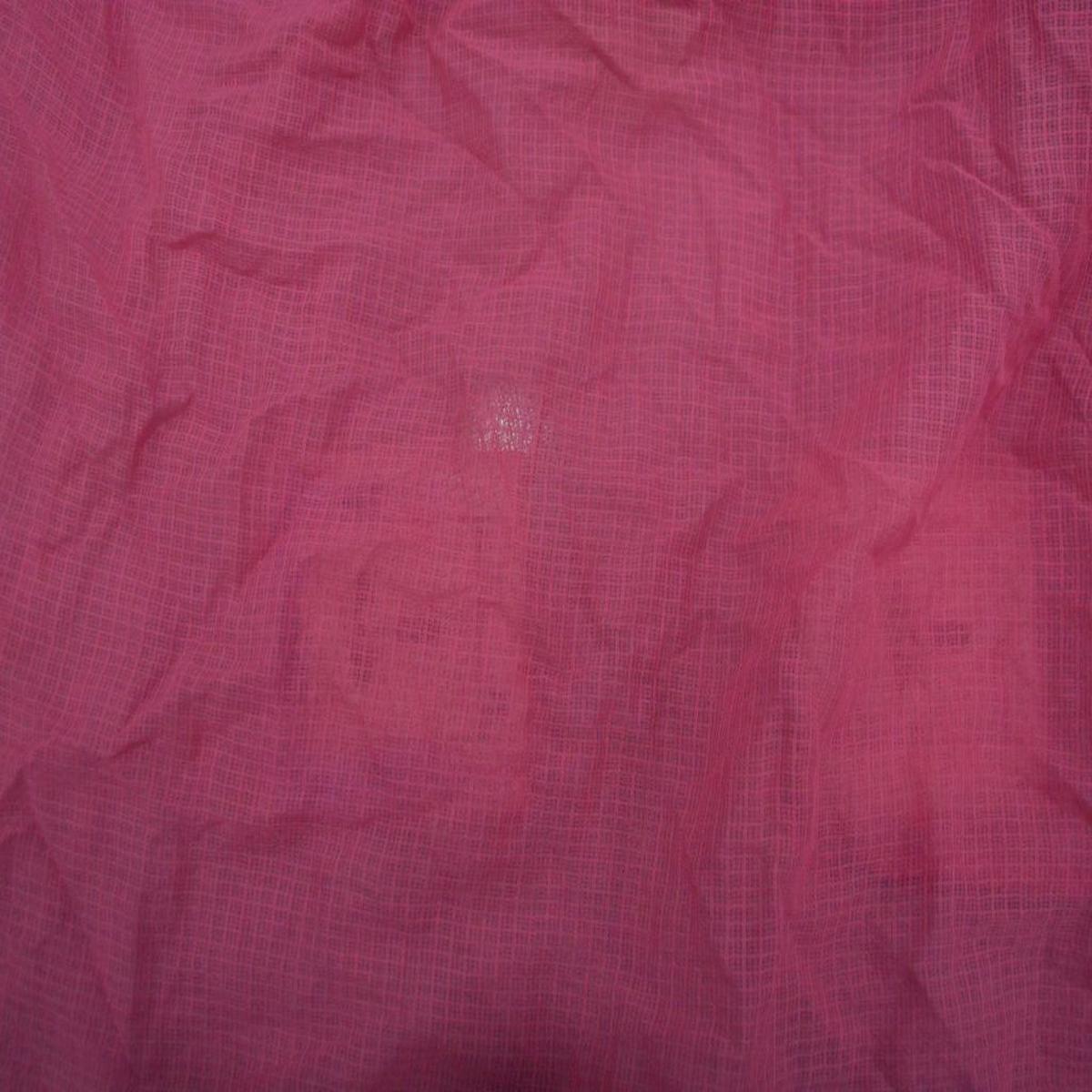 Precut of 1.5 Meter Coral Pink Check Kota Doria Pure Cotton Fabric (Hot Seller)