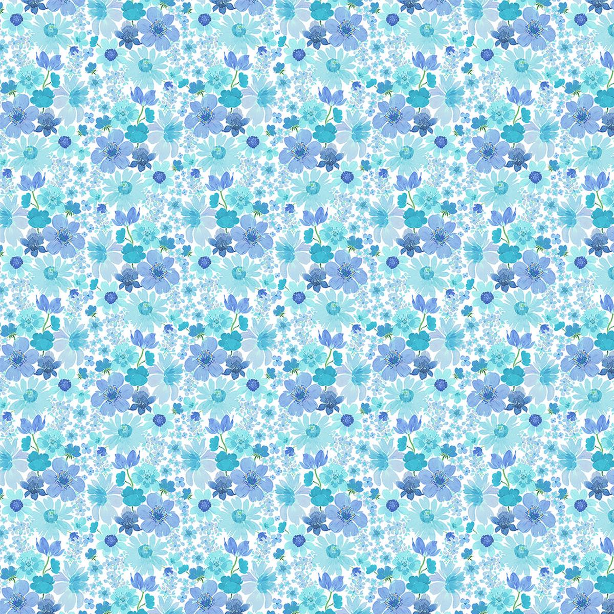 Spring Cheer ~ Small Floral ~ Y4692-90 Blue