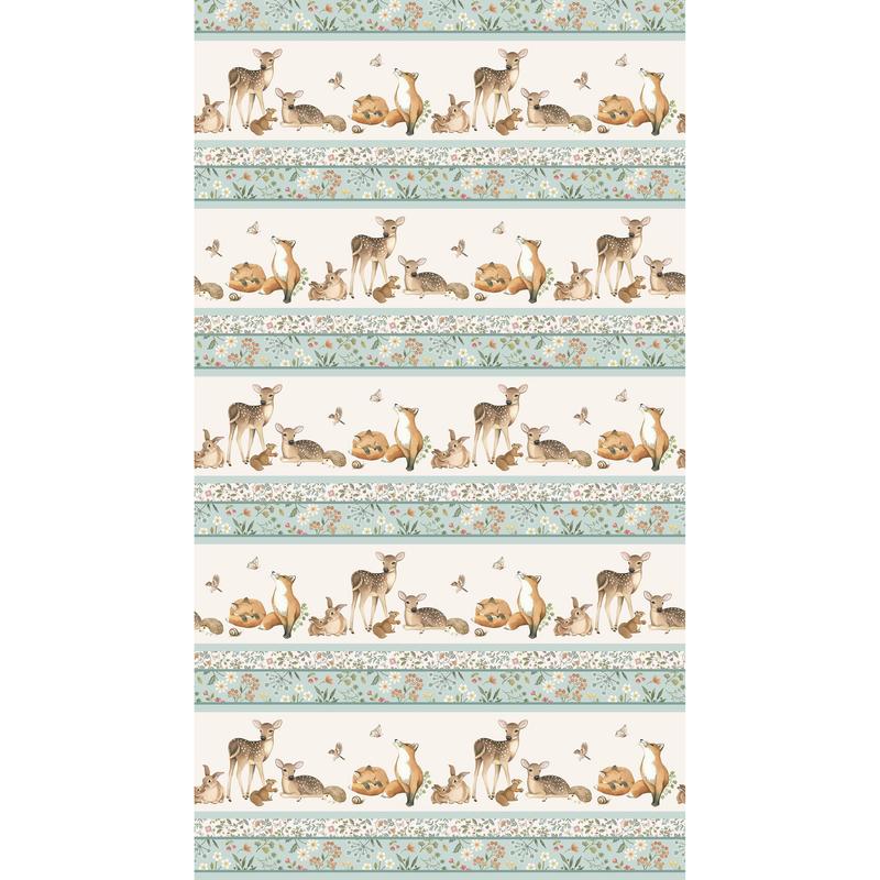 Woodland Heart ~ Border Stripe ~ DP28721-42 Blue Multi