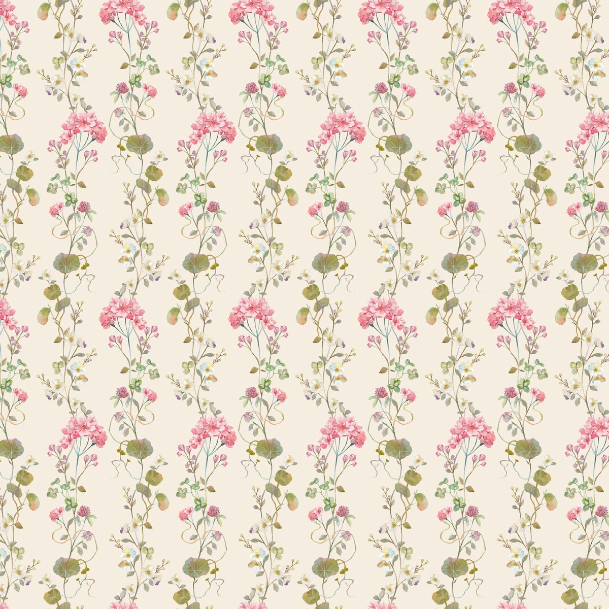 Elegance ~ Floral Stripe ~ 90903-12 Cream