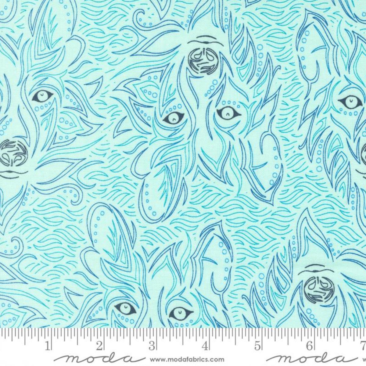 Land of Enchantment ~ Lobo Novelty Wolf ~ Aqua 45032 23 ~ One Yard