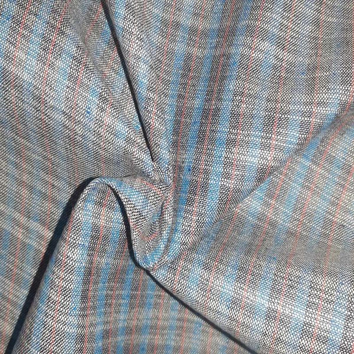 Multicolor Abstract Handloom Cotton Slab Fabric
