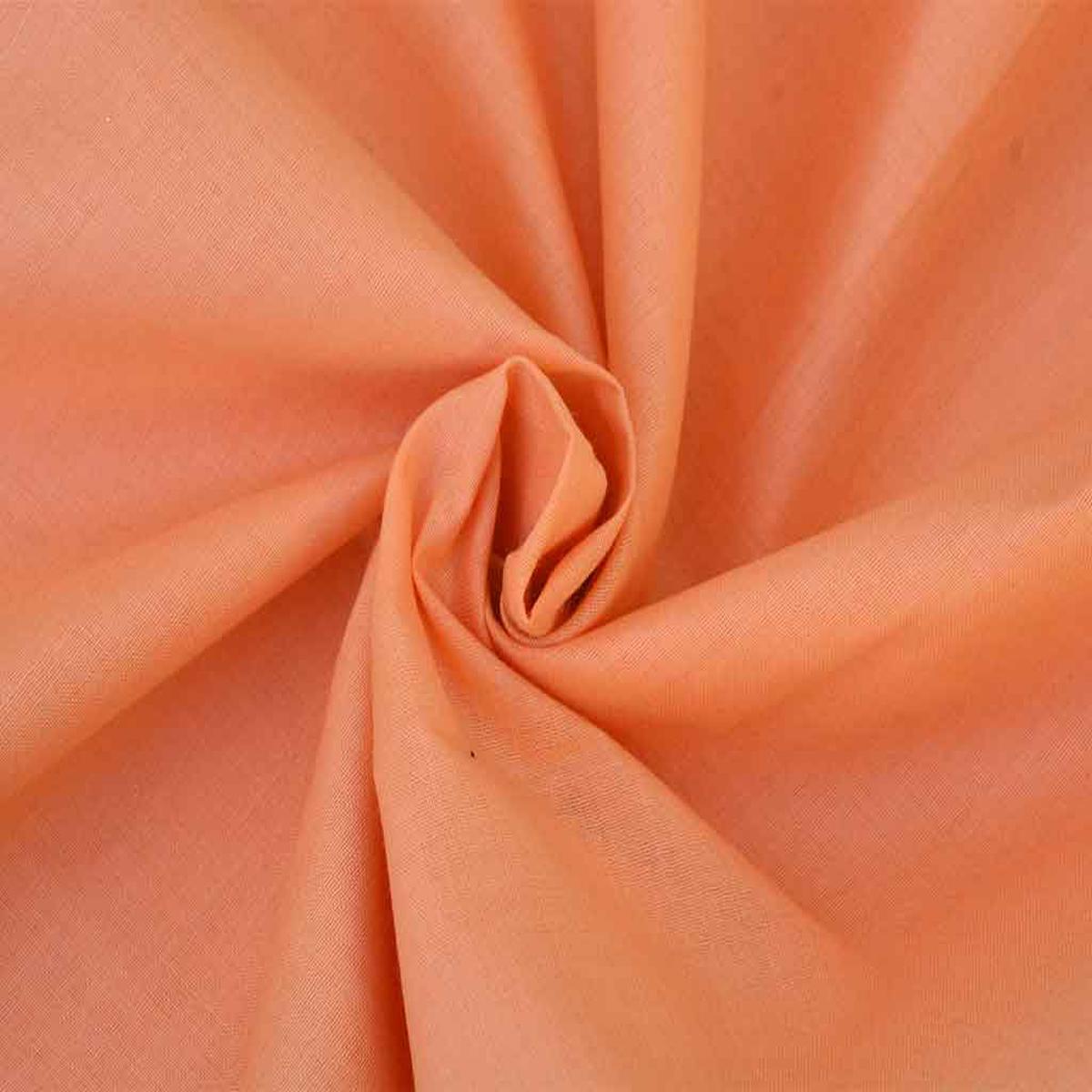 Peach Plain Glazed Cotton Fabric