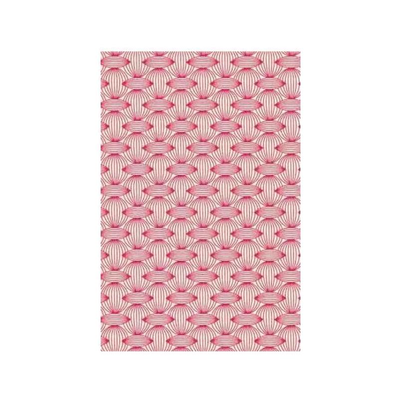 Sajou Oilcloth Fabric | Pink Motif on Ecru Base