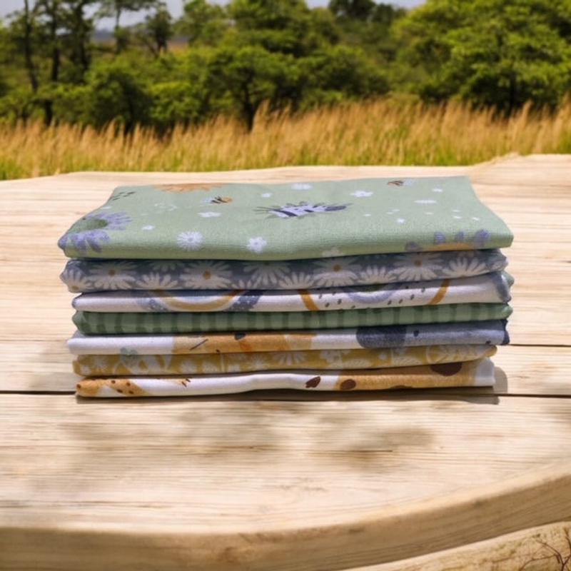 Sunny Safari ~ Fat Quarter Bundle ~ 7 pieces