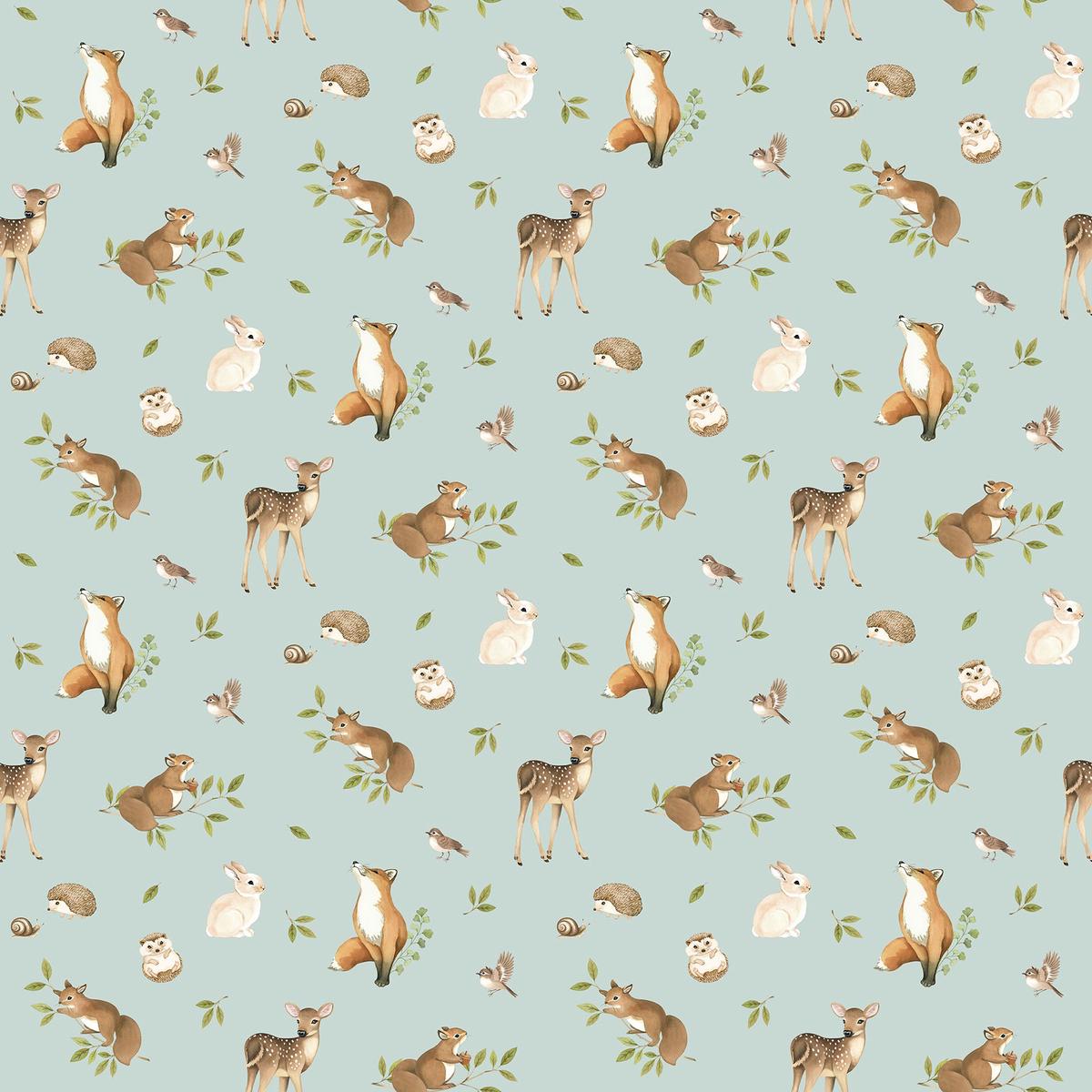 Woodland Heart ~ Animals ~ DP28722-42 Blue Multi