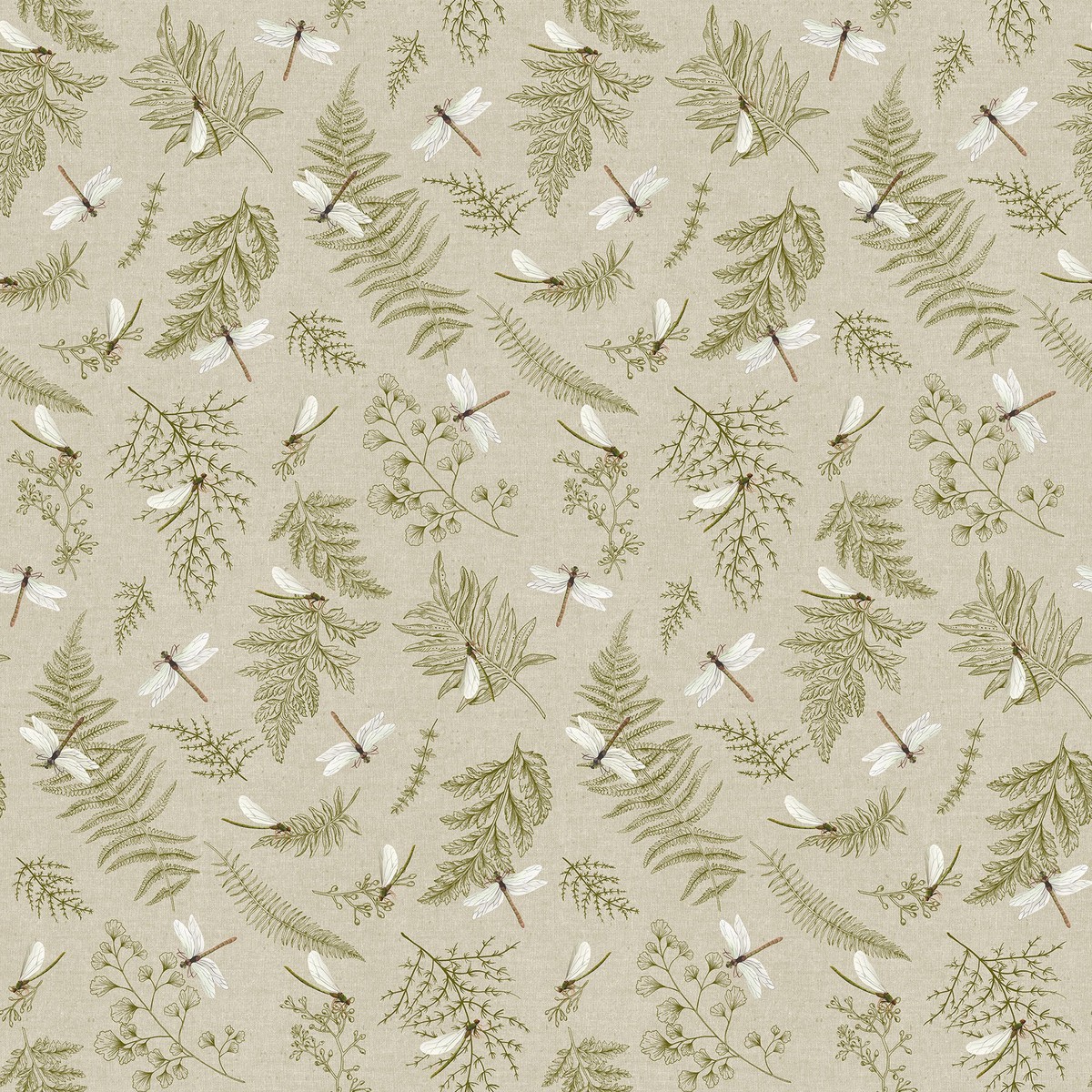 Natural Elements ~ Dragonfly ~ 27858-12 Taupe/Green
