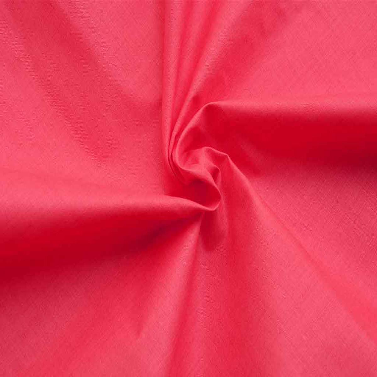 Light Crimson Red Plain Glazed Cotton Fabric (Wholesale)