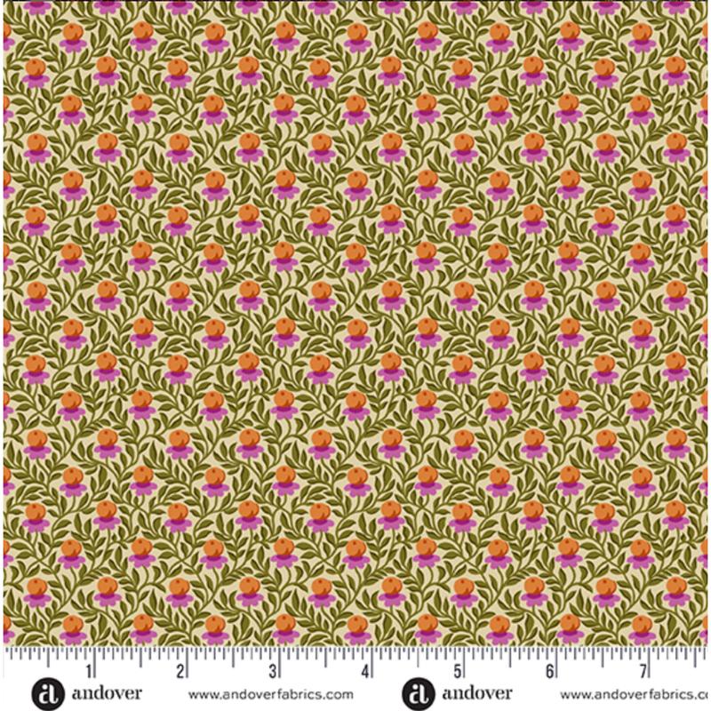 Moonlight Roses ~ Stripe ~ A-1089-L Cream