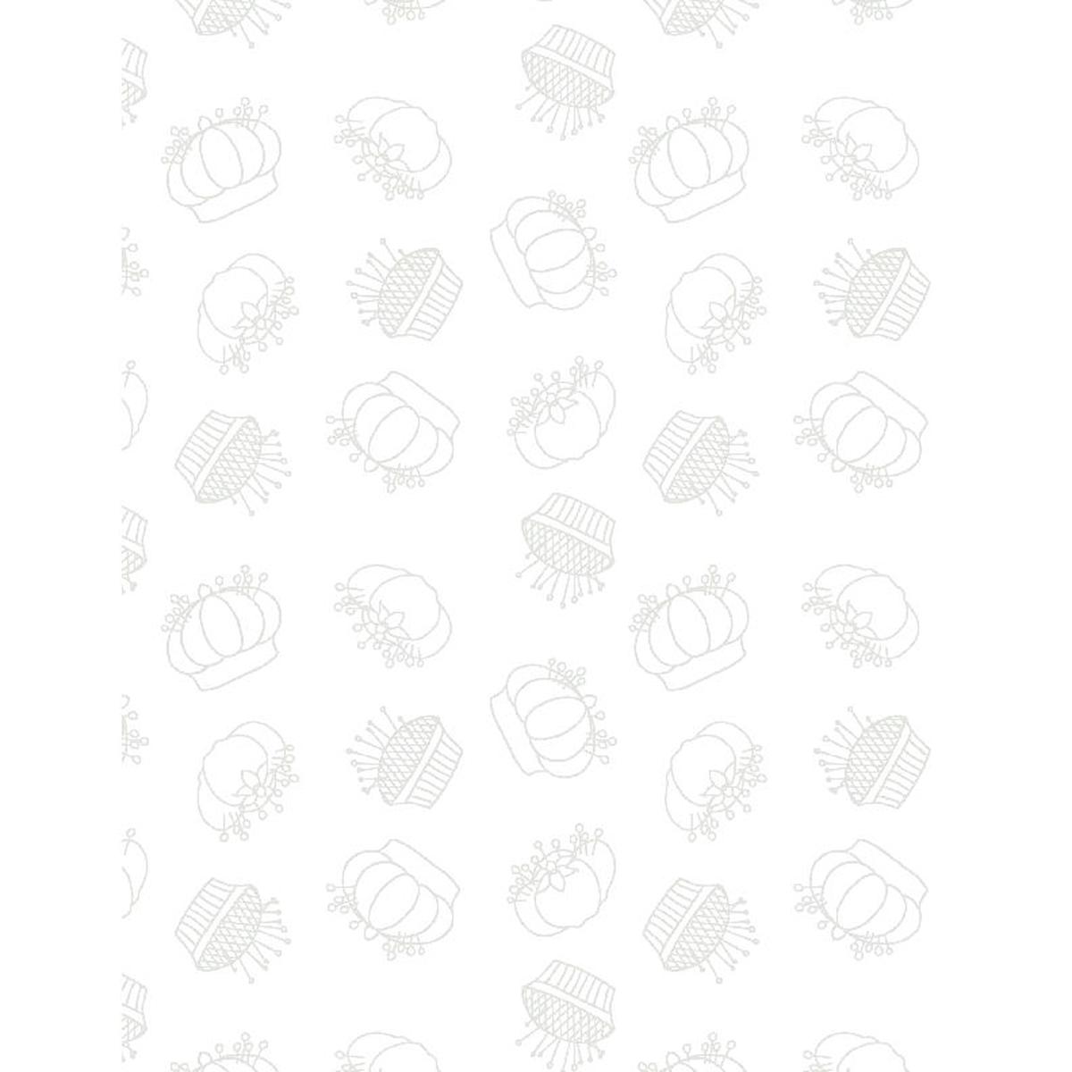 Sew Happy ~ Pincushions White on White ~ 1817-39149-100