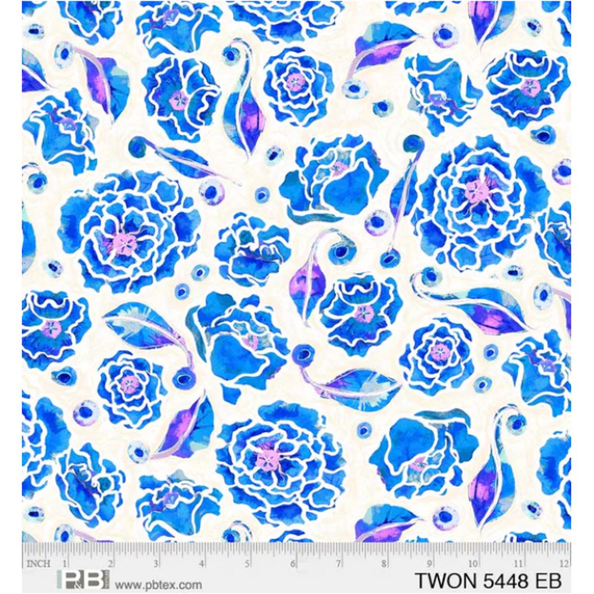 Tiny Wonders ~ Painted Flowers ~ TWON 5448 EB ~ One Yard