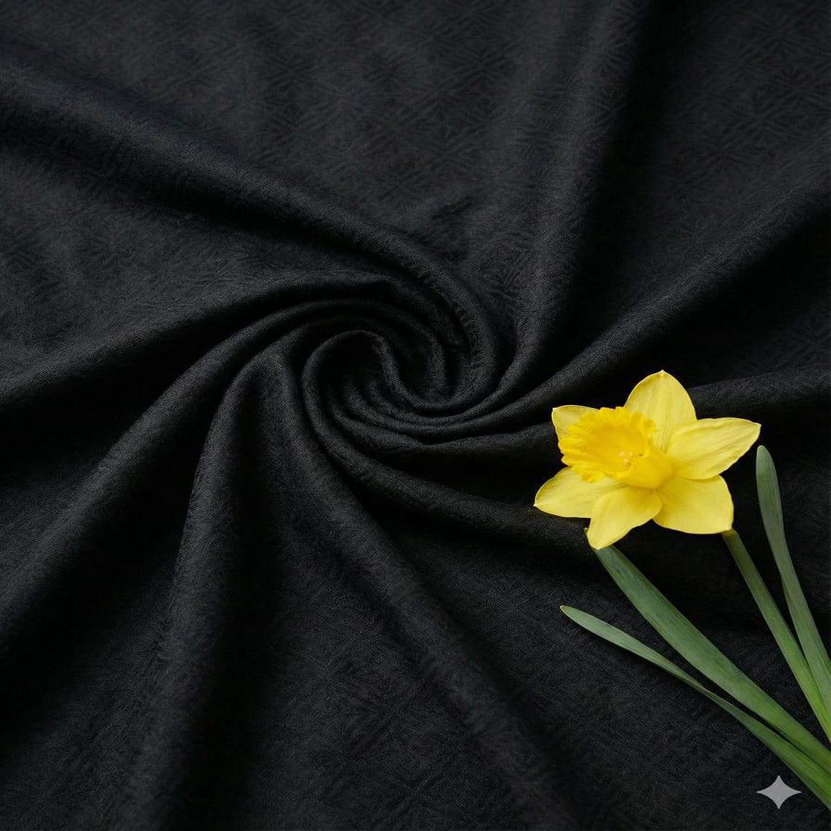 Black Self-Weaved Superfine Giza Cotton Shirting Fabric