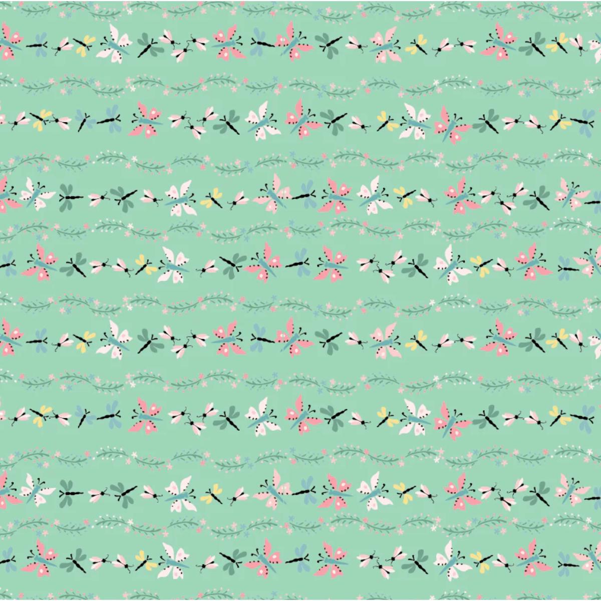 Finding Wonder ~ Bugs & Butterflies Green ~ FW24206~ One Yard