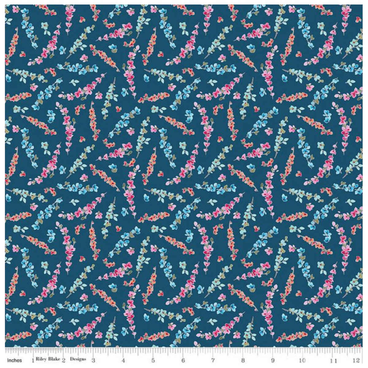 Poppies & Plumes ~ Stems C14293 Oxford ~ One Yard