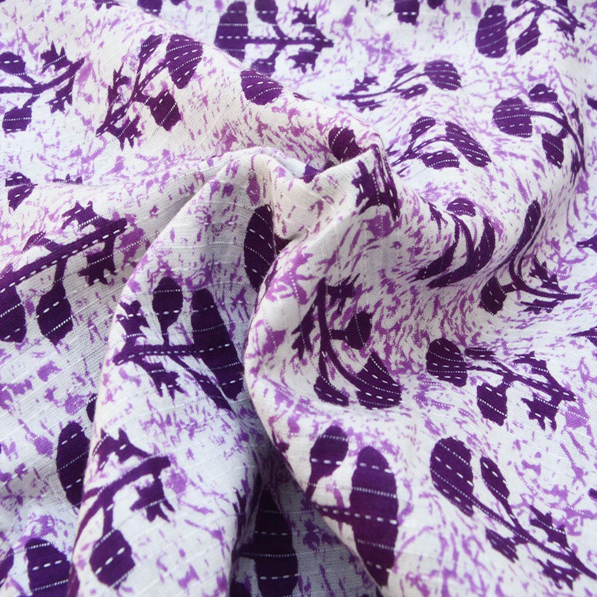 Precut of 2 Meter White Floral Pure Cotton Kantha Fabric