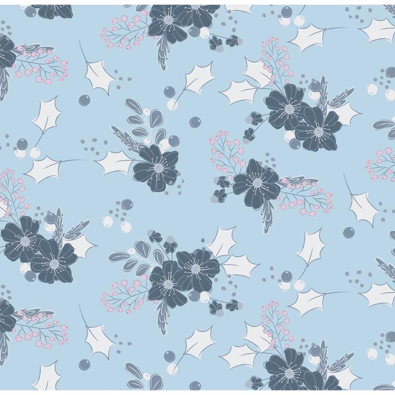 Winer Grdens ~ Main Floral ~ Y4126-87 Light Denim ~ One Yard