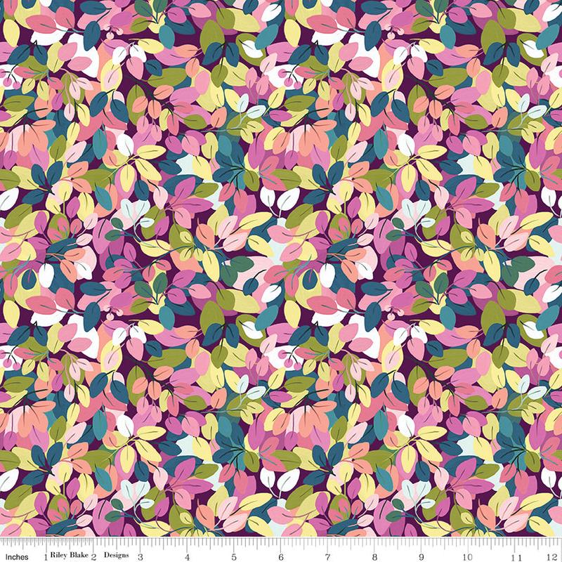 Fragrant Fields ~ Leaves C15224-EGGPLANT