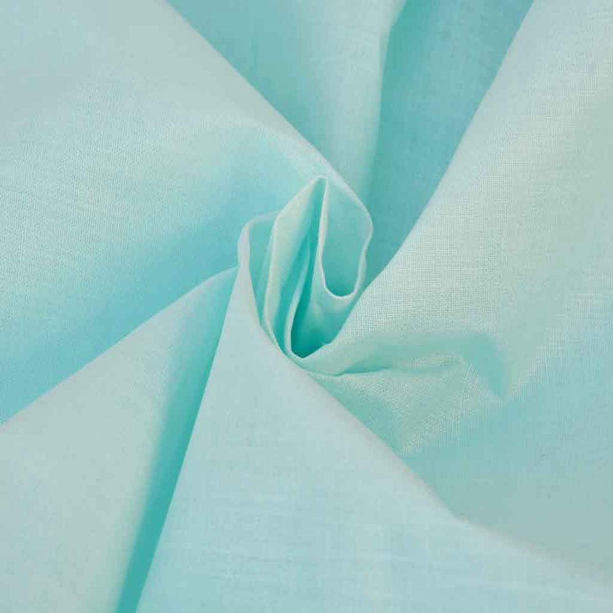 Light Turquoise Plain Glazed Cotton Fabric (Wholesale)