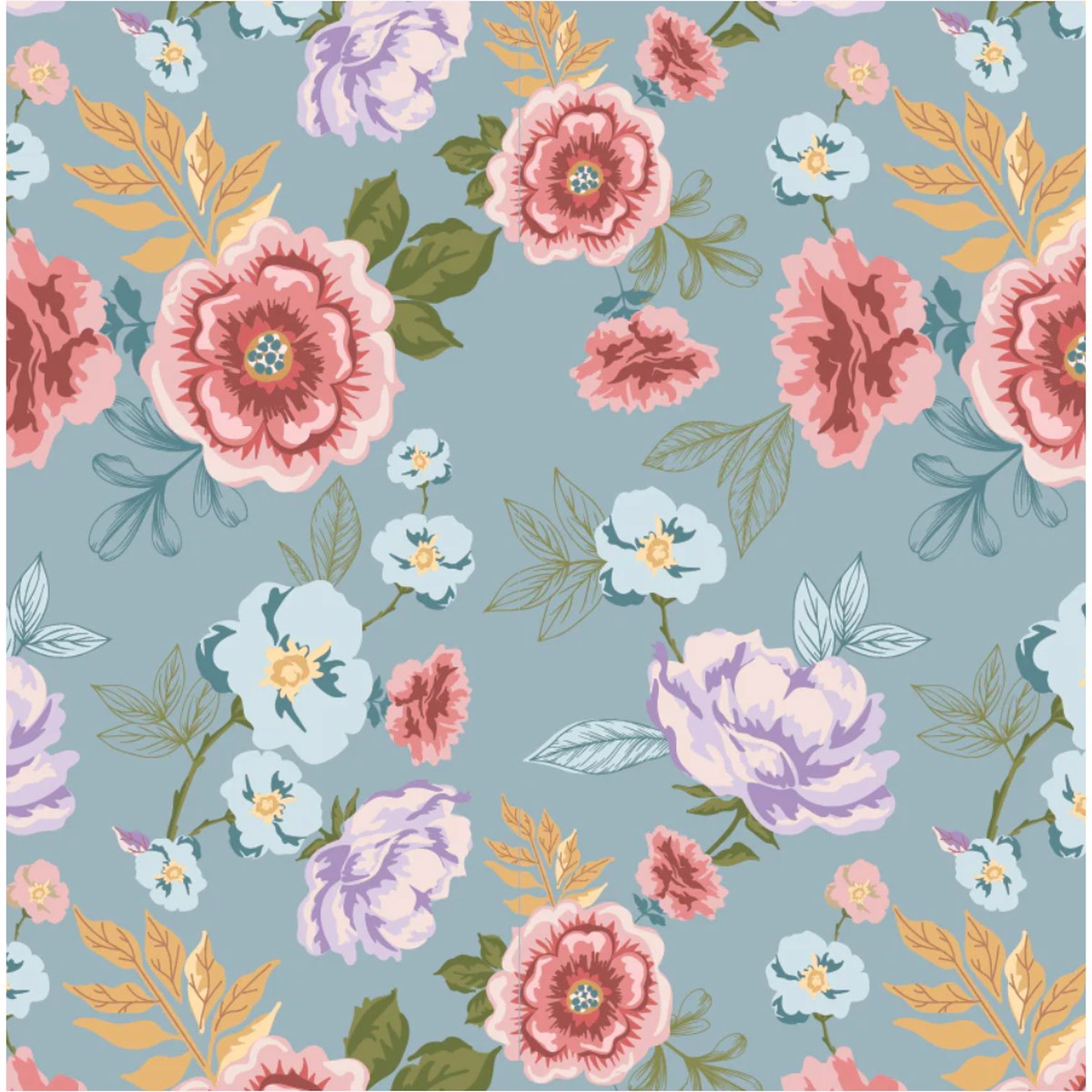 Nature Sings ~ Rose Garden ~ NS24122 Blue
