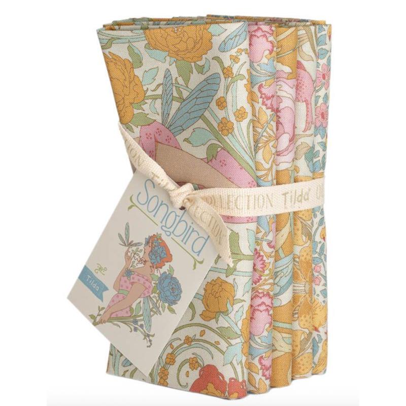 Tilda ~ Songbird ~ Fat Quarter Bundle Yellow 5pcs